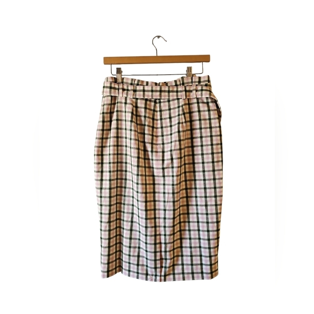 Ann Taylor sz 8 petite green pink paperbag waist summer midi skirt new WSK89 - Picture 3 of 7